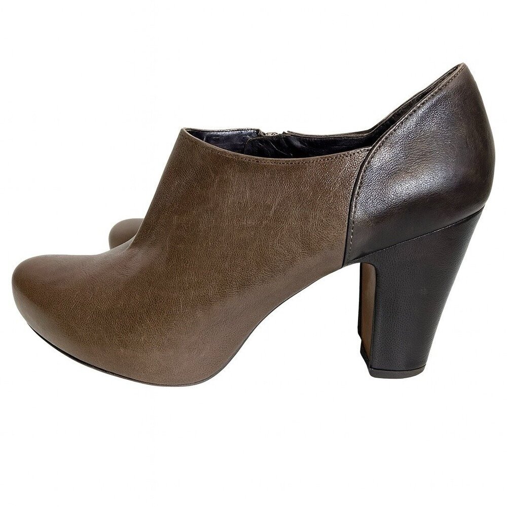 Audley London Size 38.5 Ankle Bootie Chocolate Brown Tumbled Leather Suede $309